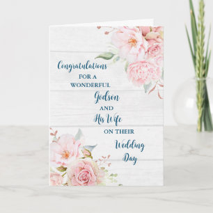 Carte Godson et sa femme Félicitations pour le jour du m