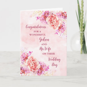 Carte Godson et sa femme Félicitations pour le jour du m