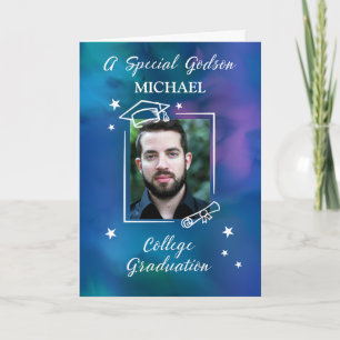 Carte Godson Photo personnalisée et nom Diplôme du collè