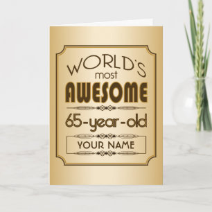 Carte Gold 65th Birthday Celebration World Meilleur Fabu
