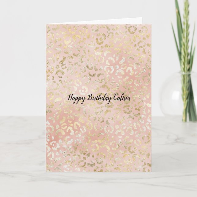 Carte Gold Blush Rose Leopard (Devant)