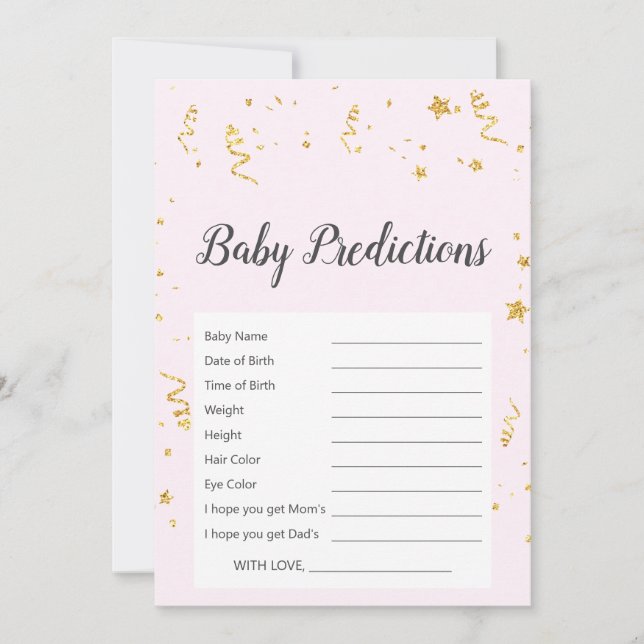 Carte Gold Celebration on Pink Baby Predictions Jeu (Devant)