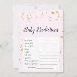 Carte Gold Celebration on Pink Baby Predictions Jeu