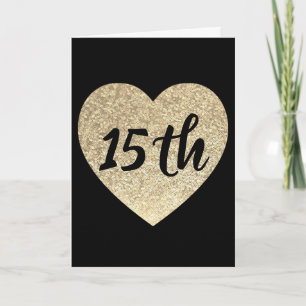 Carte Gold coeur 15e anniversaire
