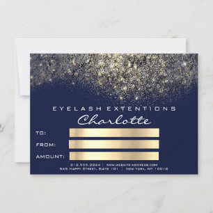 Carte Gold Confetti Parties scintillant Blue Navy certif