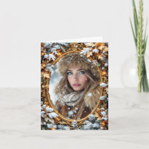 Gold Custom Image Winter Frame