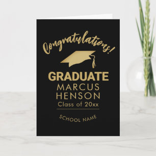 Carte Gold Félicitations Diplômé Diplôme de Diplôme