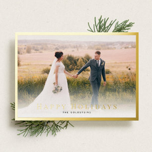 Carte Gold Foil Classic Bordure Photo Holiday