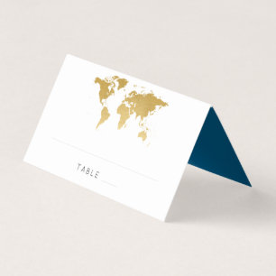 Carte Gold Foil World Carte Destination Lieu de vo