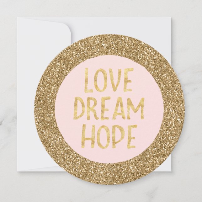 Carte Gold Glam Parties scintillant Sparkle Glitz Love D (Devant)