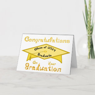 Carte Gold Grad Casquette Gold Black Graduate Classe 202