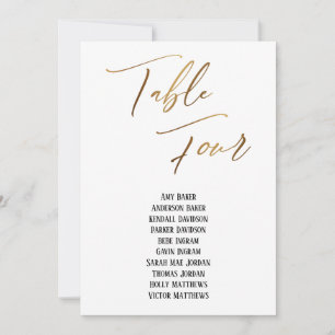 Carte Gold Handwriting Table Four Seasons Chart