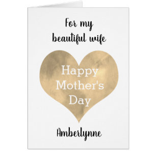 Carte Gold Heart pour la fête des mères pour femme
