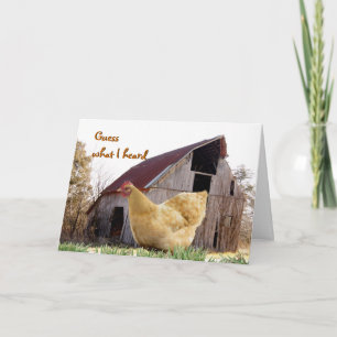 Carte Gold Hen and Old Barn - customize any occasion