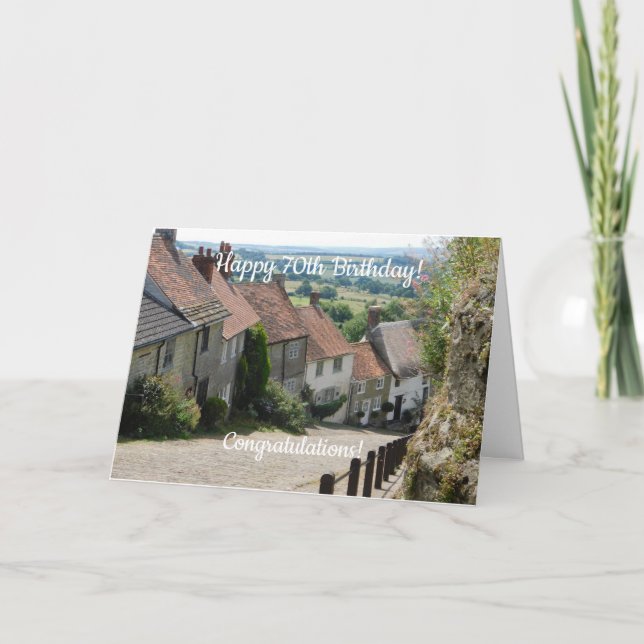Carte Gold Hill, Shaftesbury, Dorset - 70e anniversaire (Devant)