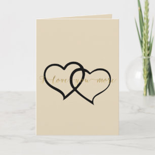 Carte Gold I Love You More coeurs