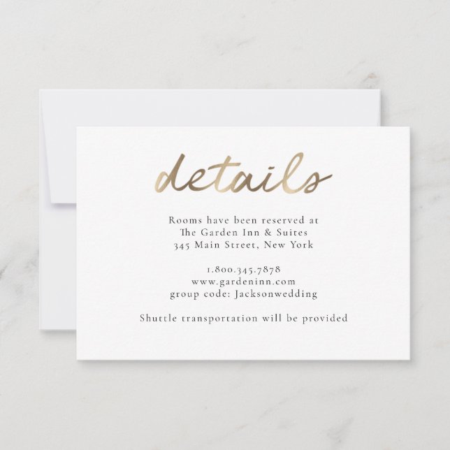 Carte Gold Mariage Détails (Devant)