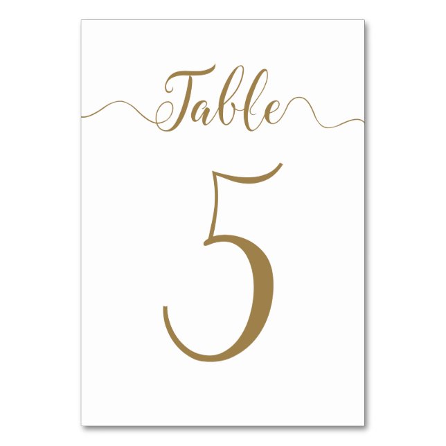 Carte Gold Mariage Table Numéro 5 (Par défaut)