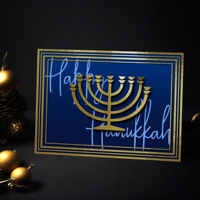Carte Gold Menorah Hanoukka (Créateur téléchargé)