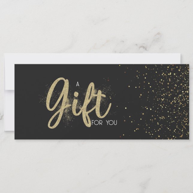 Carte Gold Parties scintillant Salon Boutique Certificat (Devant)