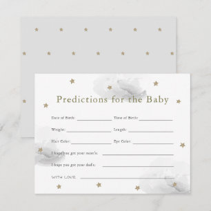 Carte Gold Star & Grey Cloud Baby Predictions Card