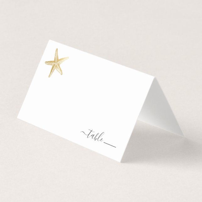 Carte Gold Starfish Place avec Poème de don de pla (Devant)