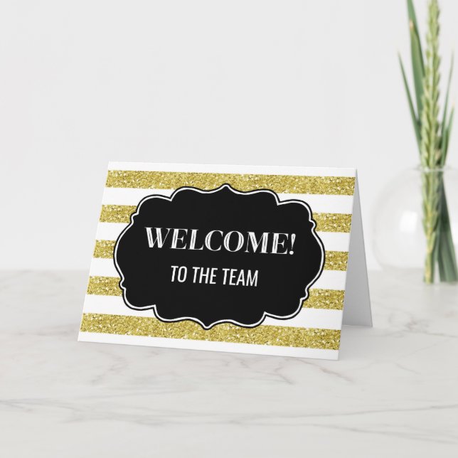 Carte Gold Stripes Employé Bienvenue dans l'équipe (Devant)