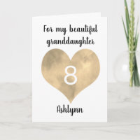 Gold Watercolor Heart 8e anniversaire