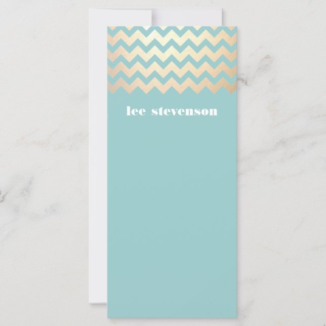 Carte Gold Zig Zag Motif Turquoise (Devant)
