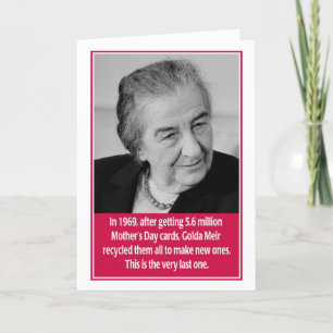 Carte Golda Meir Jewish Mother's Day Card