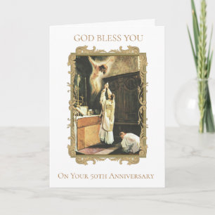 Carte Golden 50th Anniversary Ordination Priest à l'aute