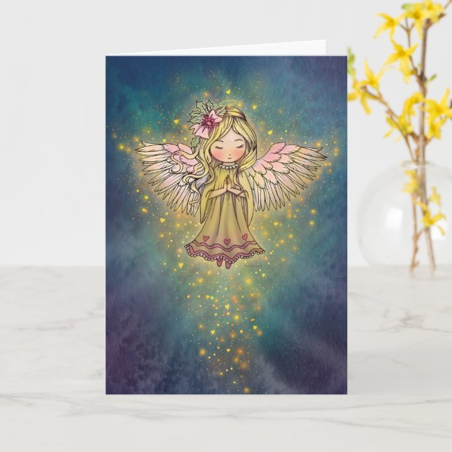 Carte Golden Angel Sweet Christmas Card (Fleur jaune)