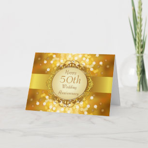 Carte Golden Bokeh 50th Anniversary