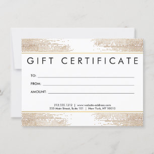Carte Golden Bronze Confetti Dots Certificat cadeau