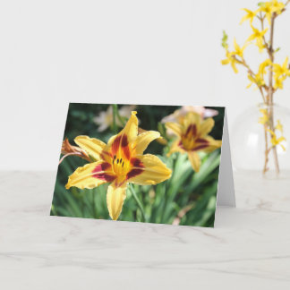 Carte Golden Daylily Blank Inside Personal Message