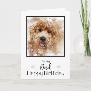 Carte Golden Doodle Cavapoo Joyeux anniversaire papa