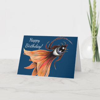 Carte Golden Eye Surreal Goldfish Imaginaire Art Anniver
