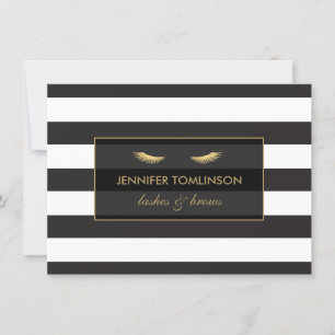 Carte Golden Eyelashes avec Stripes Certificat cadeau