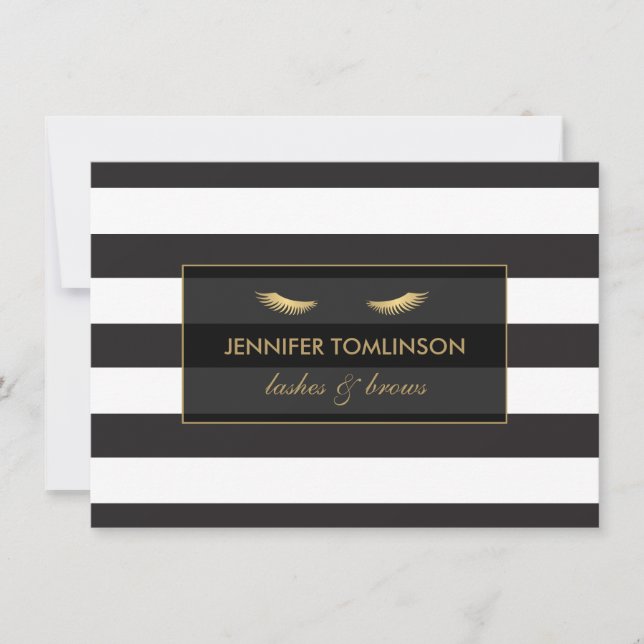 Carte Golden Eyelashes avec Stripes Certificat cadeau (Devant)