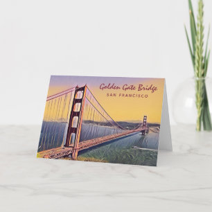 Carte Golden Gate Bridge San Francisco Peinture Vintage