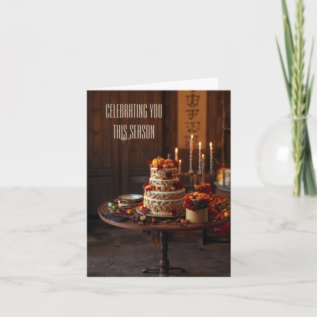 Carte Golden Harvest Elegance Thanksgiving Anniversaire (Devant)