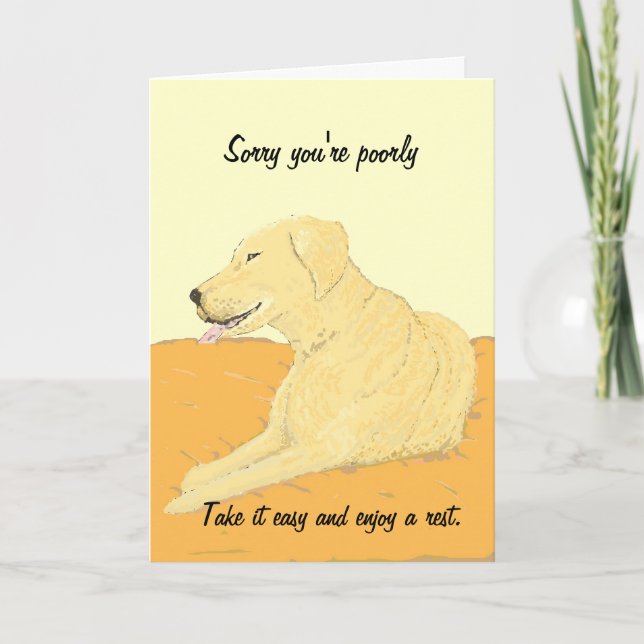 Carte Golden Labrador Get Well Card (Devant)