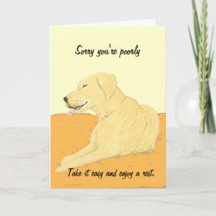 Carte Golden Labrador Get Well Card