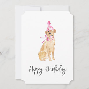 Carte Golden Retriever Anniversaire Casquette chien anim