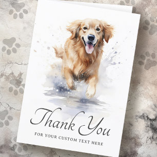 Carte Golden retriever aquarcolor texte personnalisé mer