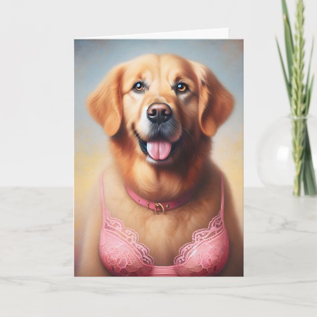 Carte Golden Retriever Cancer du sein Survivant Merci (Devant)