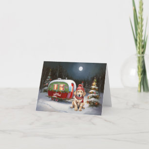 Carte Golden Retriever Caravan Christmas Adventure