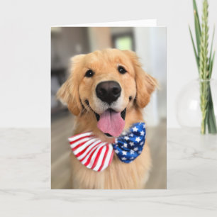 Carte Golden Retriever Chien dans la Cravate de la Bow F