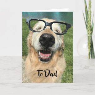 Carte Golden Retriever Chien en Nerd lunettes Fête des p