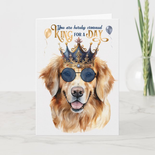 Carte Golden Retriever Chien King pour une journée d'ann (Devant)
